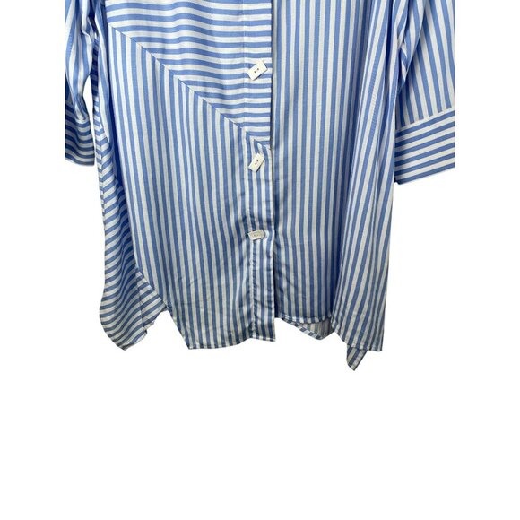 Soft Surroundings Stripe Square Button Tunic Top Button Front and Back Tencel XL - Picture 4 of 11
